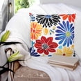 thumbnail image 3 of 20x20 Pillow Covers Set of 2, Ethnic Spring Floral Throw Pillow Covers Decorative Couch Cushion Case, Summer Colorful Botanical Microfiber Square Pillowcases for Bedroom Car Living Room, 3 of 7