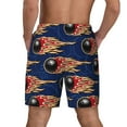 thumbnail image 2 of Haiem Bowling Ball And Flame Mens Swim Trunks with Compression Liner 2 in 1 Swimming Shorts Stretch Swimwear Quick Dry,Board Shorts-Small, 2 of 9