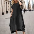 thumbnail image 2 of Sngxgn Women's Pleated Flowy Dresses Casual Midi Ruffle Dress(Black,XXL), 2 of 5