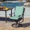 thumbnail image 3 of ARDEN 2-Pack Outdoor Patio Dining Chair Cushion, 20x44, Rain-Proof Seat Pad, Fade-Resistant Outdoor Cushion Aqua Leala, 3 of 12