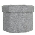 thumbnail image 2 of Medium Decorative Grey Foldable Hexagon Ottoman for Living Room, Bedroom, Dining, Playroom or Office, 2 of 8