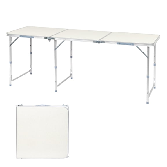 Alvantor 6ft Portable Folding Camping Table with White Aluminum Alloy