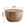 thumbnail image 5 of 31.50"/ 35.43" Bucket Shaped Coffee Table Solid Wood+MDF Vintage Round Coffee Wood Table With Storage Space For Office, Dining Room And Living Room, 5 of 9