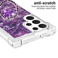 thumbnail image 3 of Funda para Samsung Galaxy S22 Ultra 5G con Brillo Líquido Flotante, Purpurina, Parachoques y Anillo Giratorio Soporte, 3 of 5