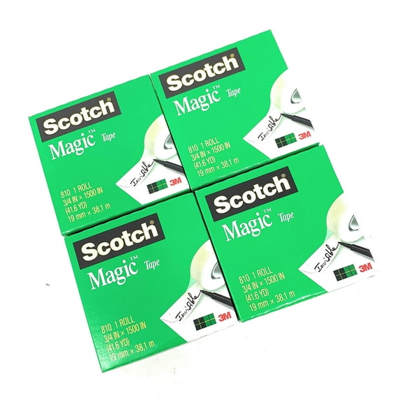 Scotch Magic Tape 810 Refill 3/4 in X 1500 in 4 Rolls