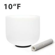 TOPFUND 432 Hz F Note Quartz Crystal Singing Bowl Heart Chakra 10 inch with Heavy Duty Carrying Case and Singing Bowl Mallet Suede Striker