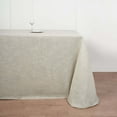 thumbnail image 3 of Balsa Circle 90" x 156" Beige Rectangular Premium Polyester Faux Burlap Tablecloth, 3 of 8