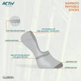 thumbnail image 5 of GoWith Bamboo Black No Show Socks For Women | Invisible Liner Socks | 6 Pairs | Model: 2207, 5 of 7