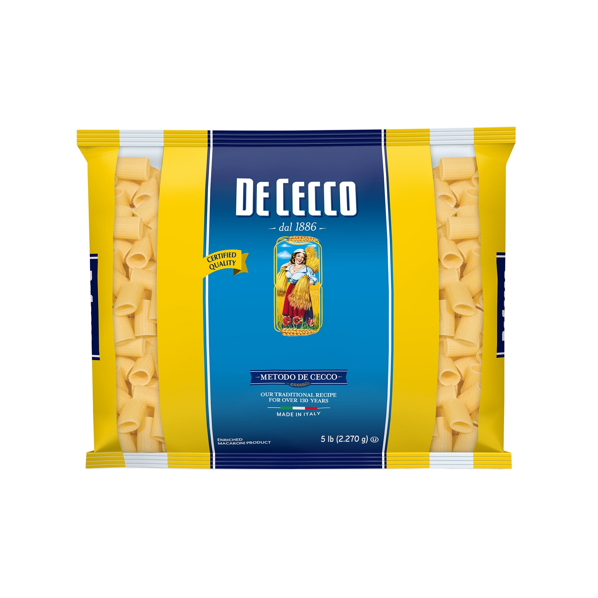 De Cecco Mezzi Rigatoni Pasta, 5 lbs