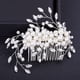 thumbnail image 1 of Nvzi Horquillas para el pelo de boda con flores para novias, peinetas con perlas de cristal, pinzas para el pelo, accesorios para el pelo de boda dorados, joyas, color blanco, 1 of 5