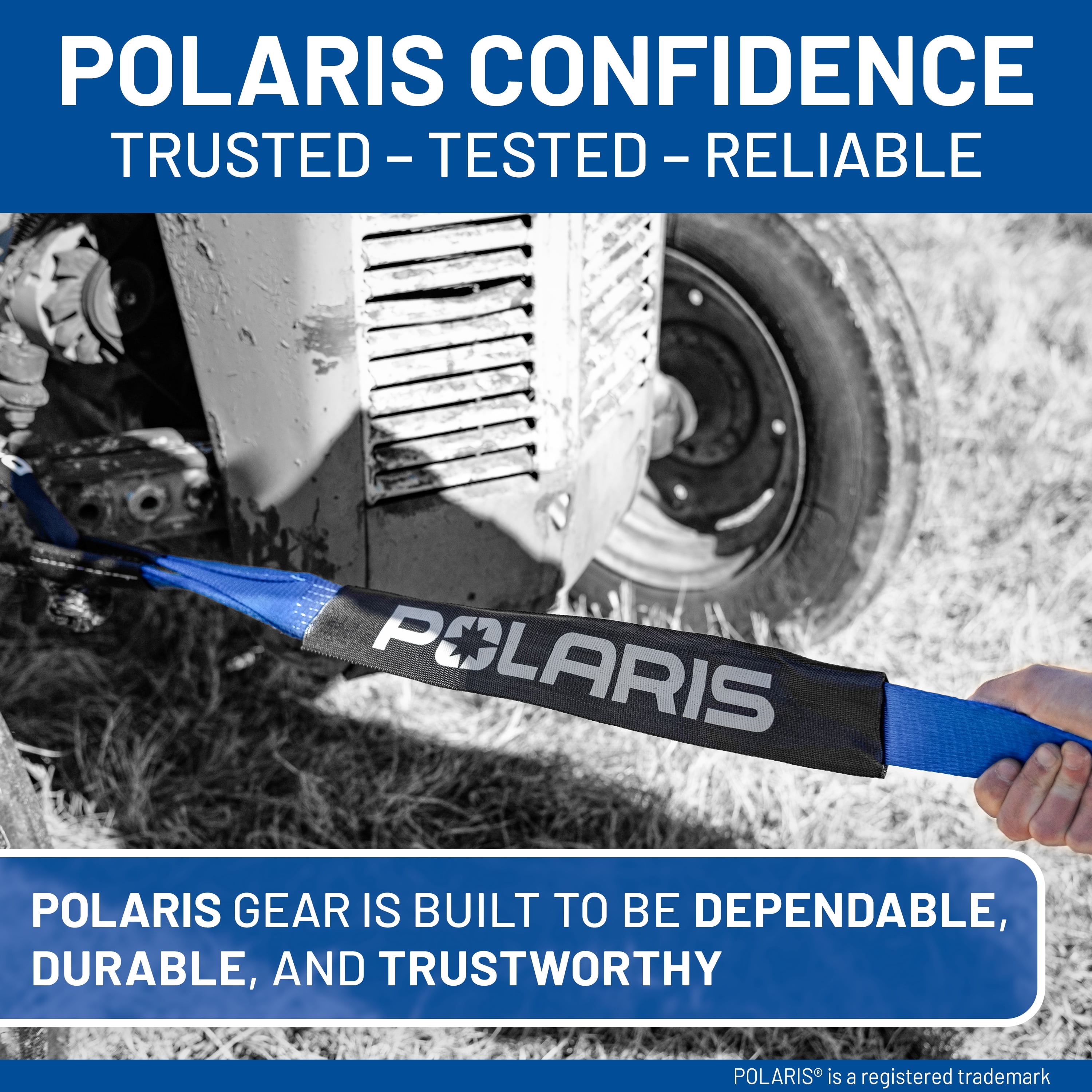 Polaris Tow Strap 2" x 20', Medium Duty Recovery Tow Strap