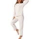 thumbnail image 4 of Conjuntos de sudadera para mujeres INSPIRE CHIC de 2 piezas, conjuntos de lounge de franela suave, suéter y pantalones, conjuntos de pijama XL beige, 4 of 6