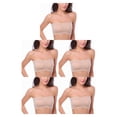 thumbnail image 1 of sweethay Sujetador inalámbrico Sujetadores sin tirantes Cierre sin costuras con buena elasticidad Color simple Fácil de combinar Vestido de color carne METRO 5Conjunto, 1 of 6