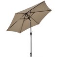 thumbnail image 2 of Gymax 9 ft Outdoor Patio Market Table Umbrella Garden Yard w/ Crank 6 Ribsb Tan, 2 of 7