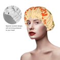thumbnail image 2 of KLL Gnomes Happy Thanksgiving Pattern Shower Cap & Bath Cap for Women,Reversible Oversized Waterproof Shower Caps for all Hair Lengths,Elastic Reusable Bathing Hair Cap, 2 of 6