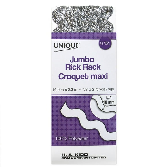Unique Rick Rack Trim — Jumbo, 2.3 m, 100% Polyester