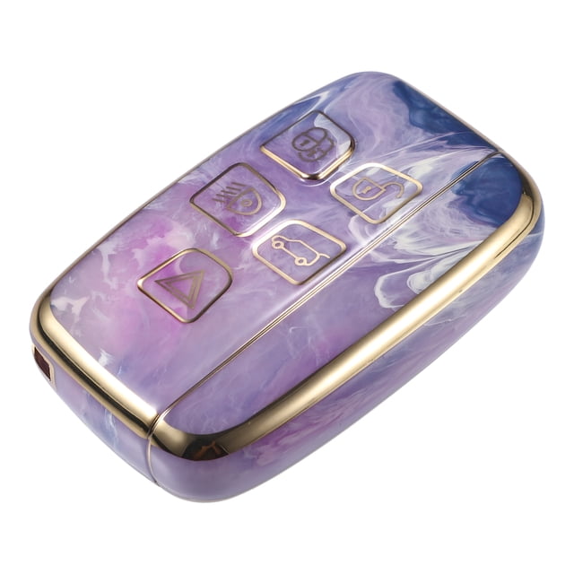 Funda para mando a distancia de coche, funda para mando a distancia de 5 botones, color morado, para Range Rover Evoque Sport, Jaguar F-TYPE F-PACE XE XF