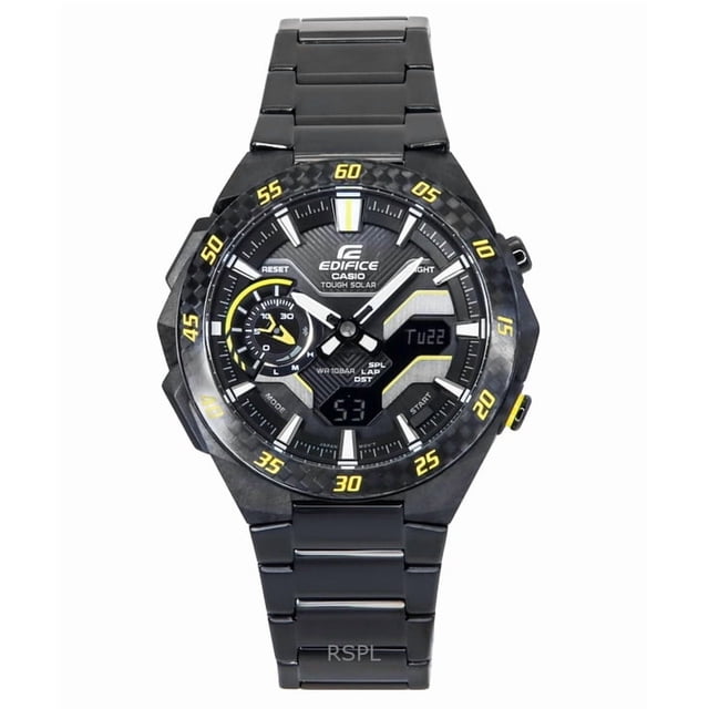 Casio Reloj Edifice Windflow Analógico-digital para Hombre, con Enlace para Smartphone, Esfera Negra, Resistente, Solar, ECB-2200RC-1A9, 100 M