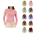 thumbnail image 1 of Hauts à Manches Longues pour Femmes 2026 Printemps à la Mode Y2k T-Shirt Court Col Rond Ajusté, 1 of 2