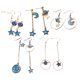 thumbnail image 3 of 5 pares de pendientes asimétricos con forma de planeta, estrella y luna, joyería de estrella, pendientes para mujer, 3 of 4