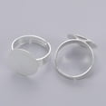 thumbnail image 2 of 10 Pcs Adjustable Pad Ring Settings Iron Silver Color Plated Pad Ring Base Findings Fingerring Base Bezels for Jewelry Making Inner Diameter: 18mm 10pcs, 2 of 2