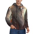 thumbnail image 2 of Kdxio Mystic Fox With Halo Print Mens Casual Hooded Collar Drawstring Hoodies Pullover Sweatshirts Casual Long Sleeve Shirts-4X-Large, 2 of 7