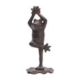 thumbnail image 2 of Estatua de rana de yoga, escultura de estatuilla de animal de hierro, colección de figura de jardín para el hogar, para estantería, mesa, centros de De pie, 2 of 8