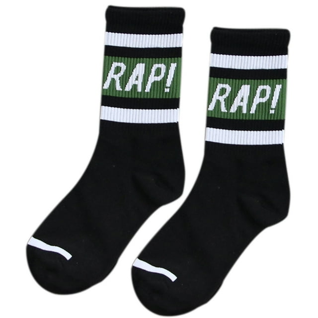 pitrice 1 Paire de Chaussettes Lettres Hip Hop pour Femmes Hommes Style Sport Rayé