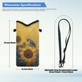 thumbnail image 7 of SEANATIVE Mini Crossbody Cellphone Purse Bag with Shoulder Strap Neoprene Water-Resistant Small Shoulder Bag Portable Phone Sleeve Case for Women Men, 8 x 4 inch, Sunflower Bird Yellow, 7 of 7