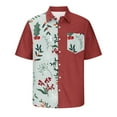 thumbnail image 4 of Leesechin Hawaiian Shirts for Men with Pocket Men Casual Fashion Turn-down Collar Hawaiian Printing Short Sleeve Have Pockets Cardigan Button Shirt Tops Blouse, 4 of 5