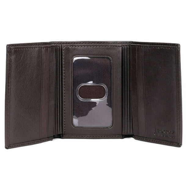 Cartera BUXTON Ridgewood de tres pliegues, marrón