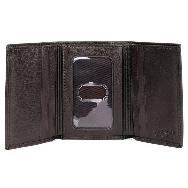 Cartera BUXTON Ridgewood de tres pliegues, marrón