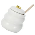 thumbnail image 3 of IBASETOY Bee Hive Shaped Honey Pot White Ceramic Candy Jar for Party 1 Set, 3 of 8