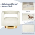 thumbnail image 4 of BELLEZE Swivel Accent Chair, Modern Barrel Chair Comfy Velvet Curved Back Round Chair with Gold Base Wood Frame, 360 Degree Swivel Club Armchair for Living Room, Bedroom, Office - Crown Chair (Ivory), 4 of 7