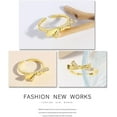 thumbnail image 2 of Z ZACHÉ Gold-plated Large Bow Ring Inlaid with Cubic Zirconia Gold Bow Open Ring Suitable for Women, 2 of 7