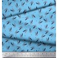 thumbnail image 1 of Soimoi Blue Rayon Fabric Dot & Blue Leaf Leaves Print Fabric by Yard 58 Inch Wide, 1 of 2