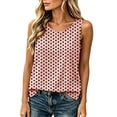 thumbnail image 4 of Tsesme Polka Dot Tank Tops for Women, Sleeveless Crew Neck Shirts, Loose Side Split Summer Vacation Casual Tees L, 4 of 9