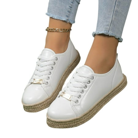 

Aueoeo Women S Flat Shoe Mesh Flats Fashion Sneakers Shoes Casual Shoes Concert Low Cut Lace Up Shoes Flats For Women On Clearance