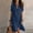 Navy, variant on Dresses for Women Flutter Short Sleeves Elastic Waist Flowy A-Line V-NecklineShift Dress Beige Size M