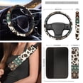 thumbnail image 3 of HUIACONG Aztec Cow Print 12 Pack Car Seat Cover Set Fashionable Car Steering Wheel Cover Car Seat Belt Pad Car Garbage Can Car Organizer Car Coasters Soft and Comfortable Easy to Install All Season, 3 of 6