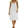 thumbnail image 5 of Backless Cami Dresses for Women Low Back Housedress Casual Flowy Maxi Dress Sleeveless Solid Open Back Sundress, 5 of 8