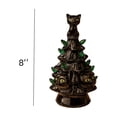thumbnail image 3 of Halloween Decorations, 8 Inch Lighted Black Cat Resin Halloween Tree, Vintage LED Spooky Cat Tree Lamp, Indoor Tabletop Halloween Decor for Home Party, 3 of 7