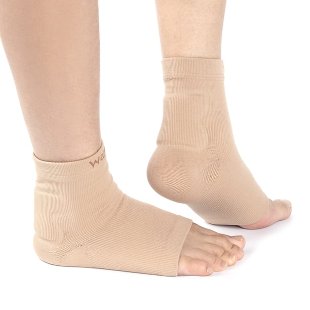 WalkMii Protector de tendón de Aquiles (1 par) - Cojín de gel de compresión acolchado para bursitis, tendinitis de Aquiles, prevención de ampollas (hombres y mujeres) -L/XL