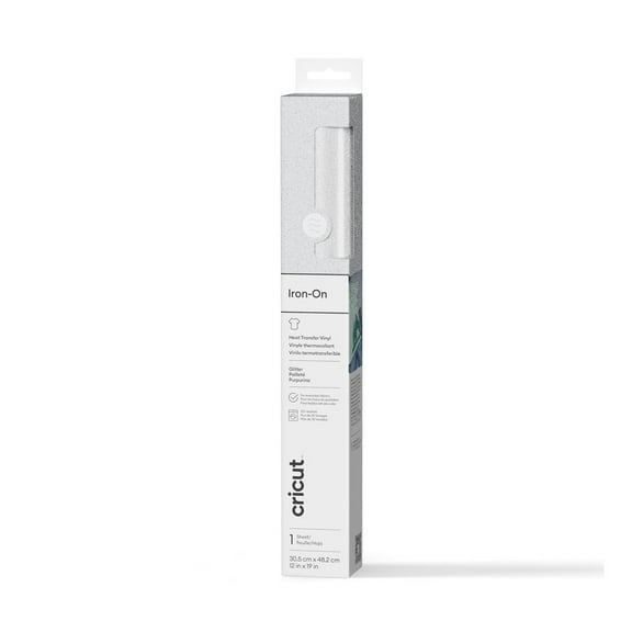Cricut Glitter Iron-On (5 ft), White, 12 x5, Roll