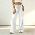 thumbnail image 4 of Resicozy Womens Wide Leg Sweatpants High Waisted Baggy Drawstring Joggers with Pockets Casual Lounge Wear White XL, 4 of 5