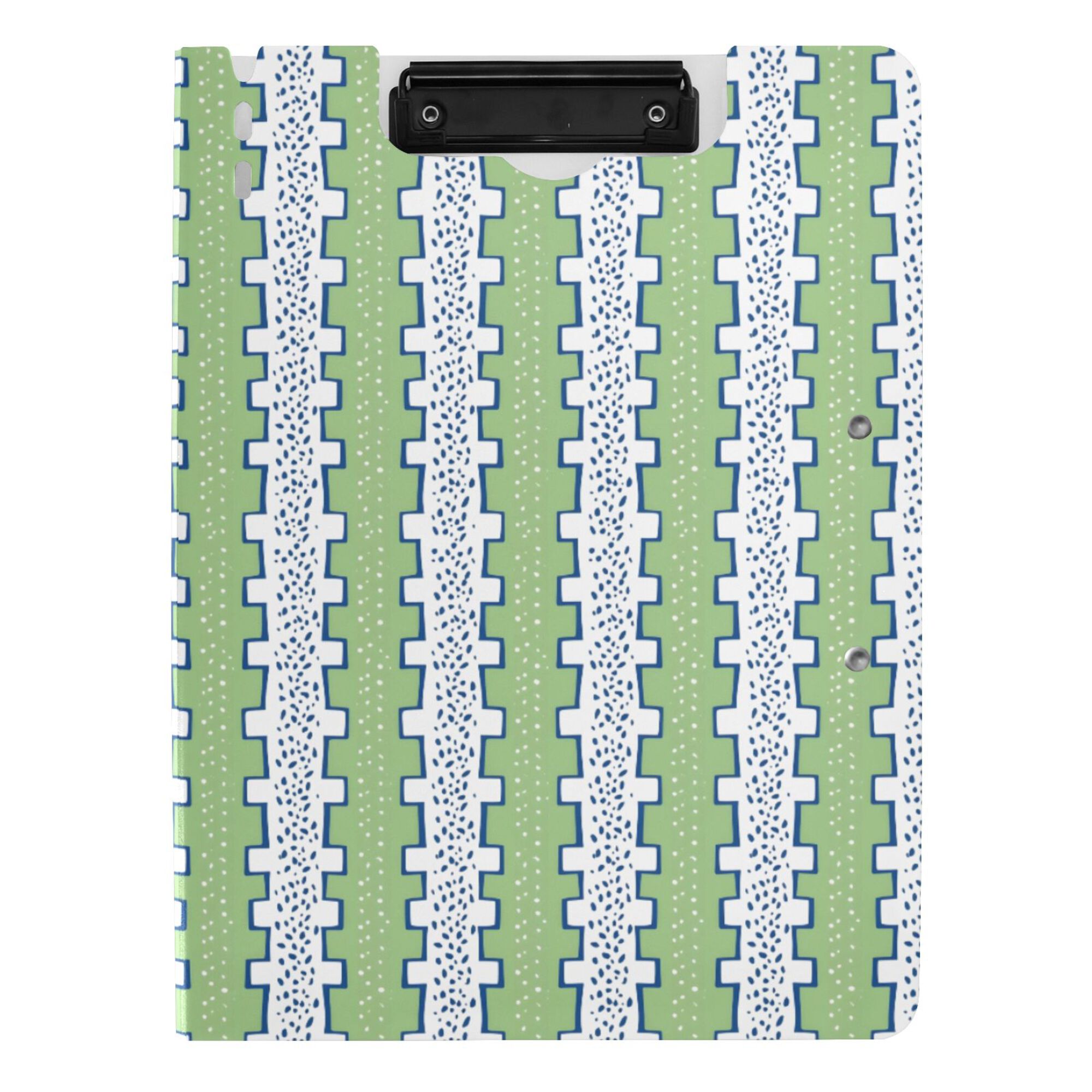 FORMRS A4 Clipboard Folder with Pen Holder Horizontal Foldable School Office Binder, Green Stripe Pattern