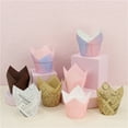 thumbnail image 3 of Joernso 50Pcs Disposable Cake Cups Non-stick Paper Compact Dessert Cupcake Liner for Kitchen, 3 of 8