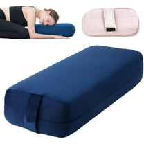 Yoga Bolster Pillow for Restorative Yoga Rectangular Meditative Pillow High Density Foam Firm Yoga Cushion for Sitting on Floor with Washable Suede Cover and Carry Handle for Travel 26 x 9.8 x 5in