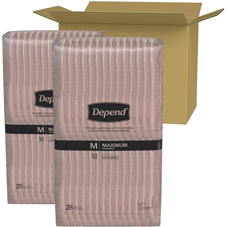 Depend Fresh Protection Adult Incontinence Underwear for Women, Maximum, L,  Blush, 40Ct 