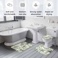 thumbnail image 5 of Green Palm Trees Bath Mat 3 Piece Bathroom Rug Set, Farmhouse Summer Leaves Plants Birds Non Slip Bath Rug Contour Mat and Toilet Lid Cover, Absorbent Shower Mats Soft Bath Rugs and Mats Sets, 5 of 8